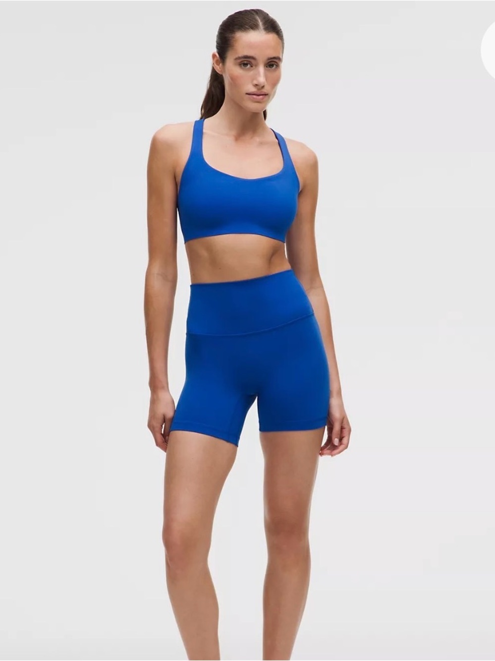 Lululemon Blue Active Crop Bra FlexyFlex Strappy Yoga Bra